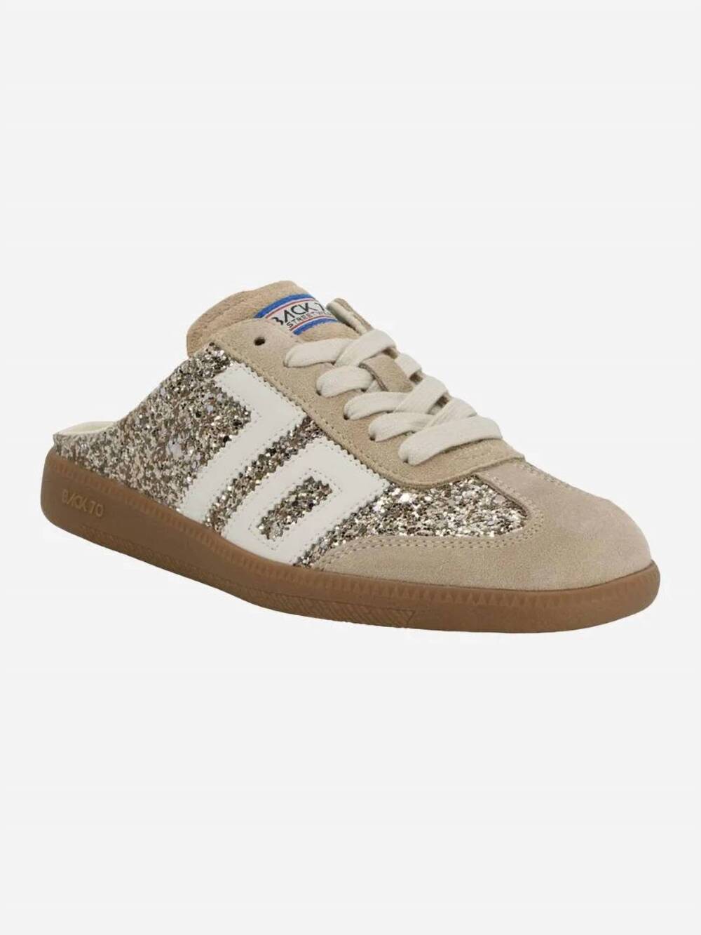 NEW BACK 70 women's easter backless sneaker in glitter gold